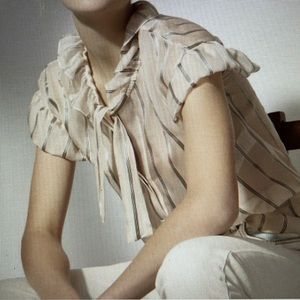 Sandro Paris Metallic Stripe Blouse: Size 2